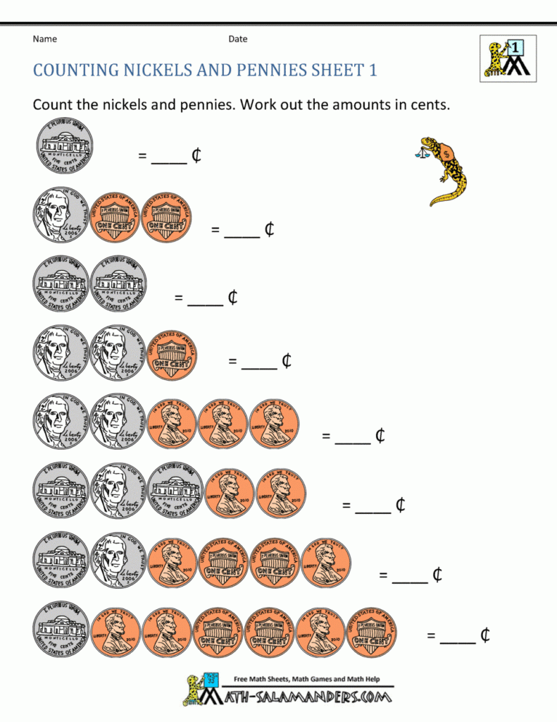 Counting Money First Grade Worksheets CountingWorksheets