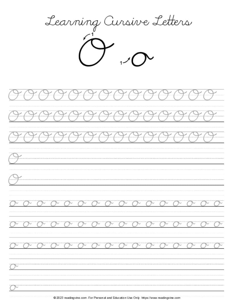 Cursive Writing Practice Sheets PDF ReadingVine