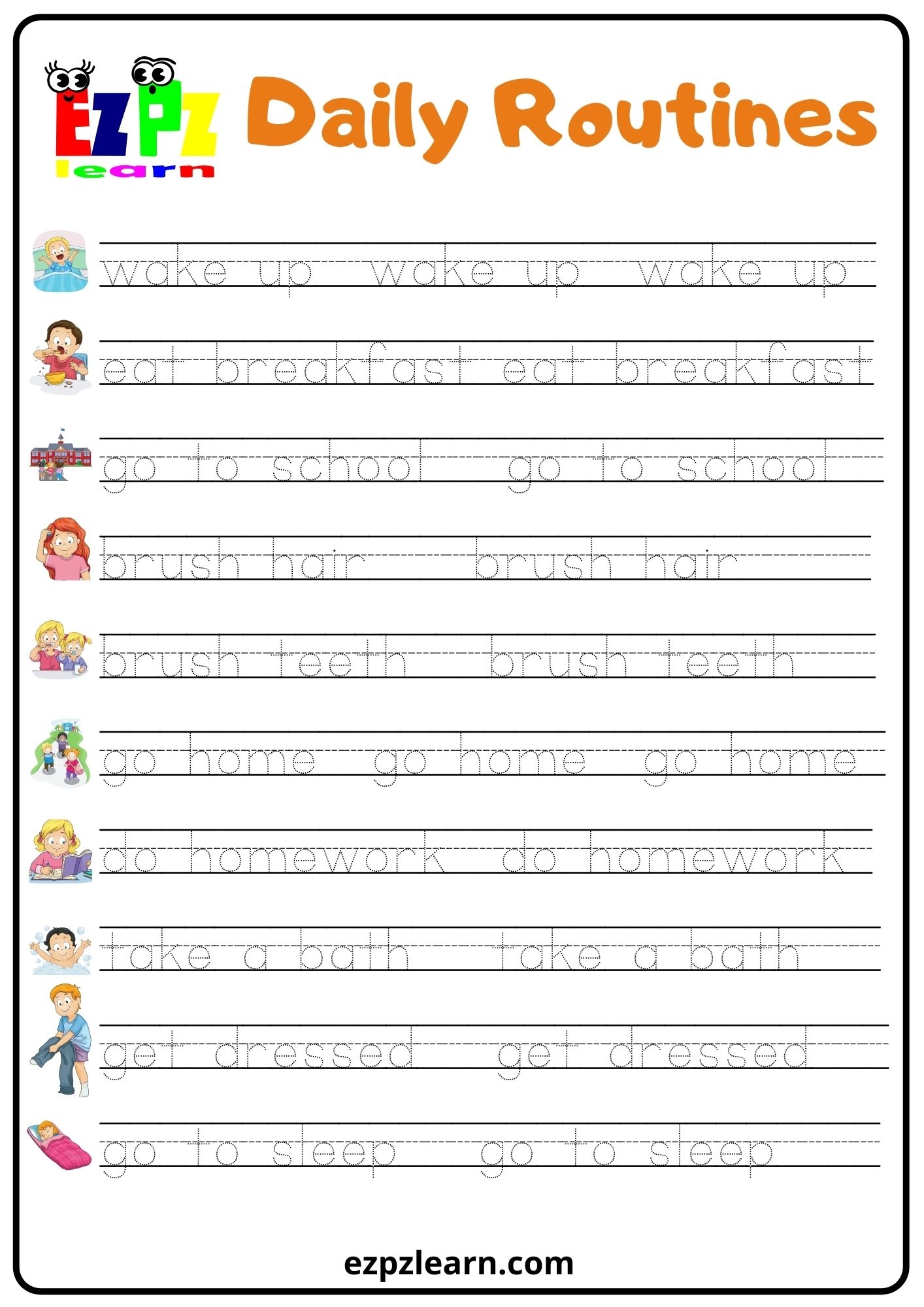 Daily Routine Worksheet Daily Routine Activities Cvc Word Activities 
