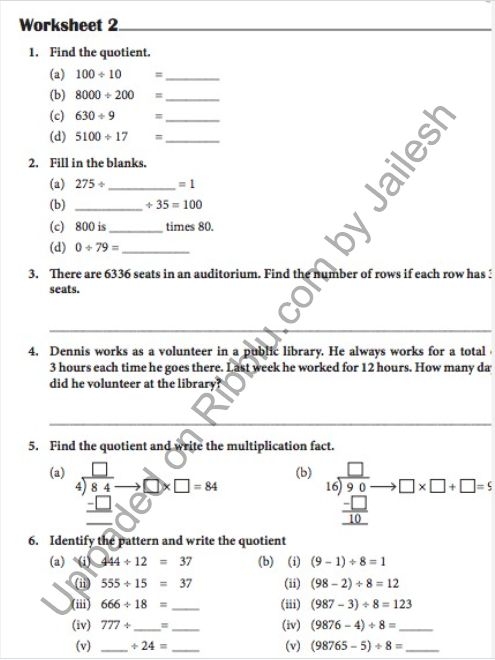 Division Worksheets For Class 4 Maths In 2023 Class 4 Maths Division 
