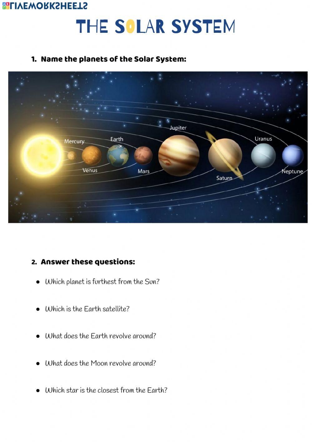 Download Printable The Solar System Worksheets For Grade 3 Worksheets