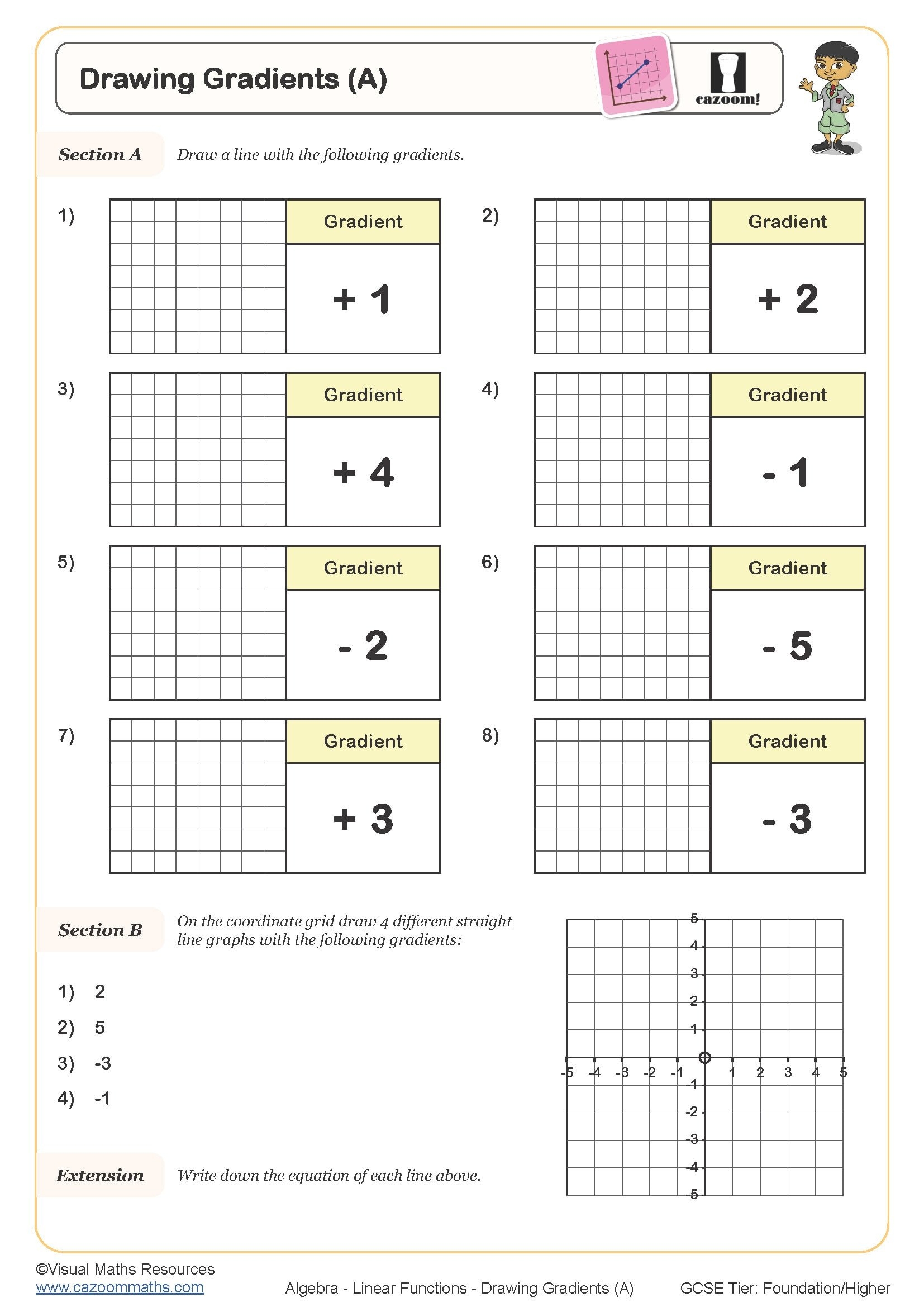 Drawing Gradients A Worksheet Printable PDF Worksheets