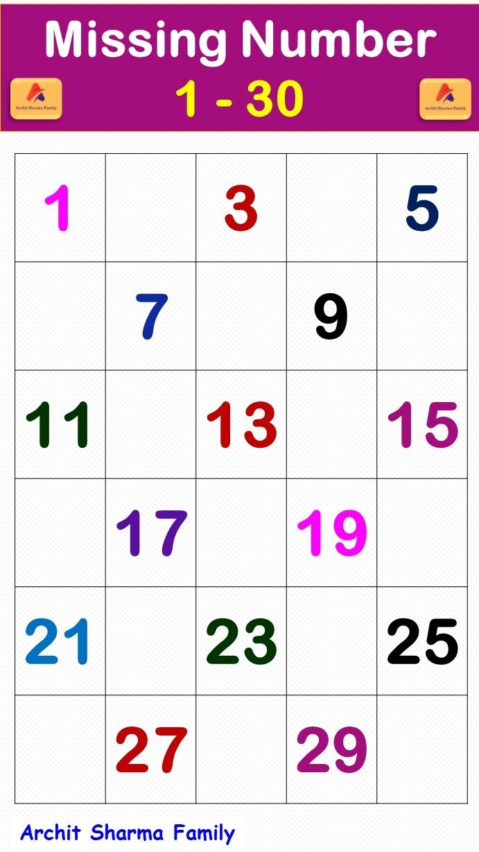 Fill In The Missing Numbers 1 50 Free Printable Worksheet Worksheets 