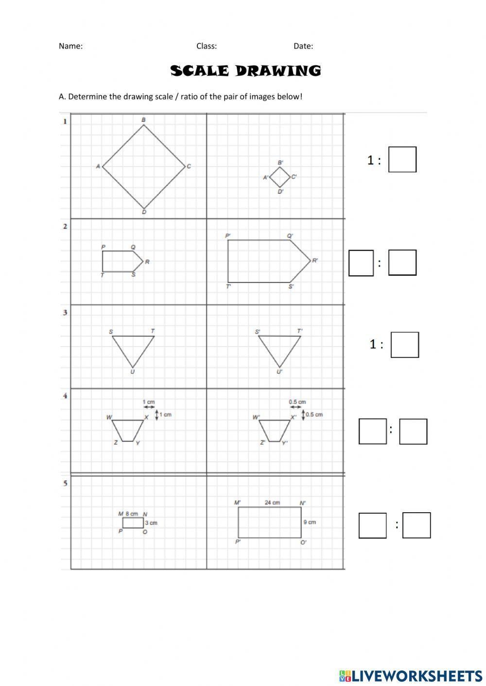 Find Areas Using Scale Drawings Worksheet Education 