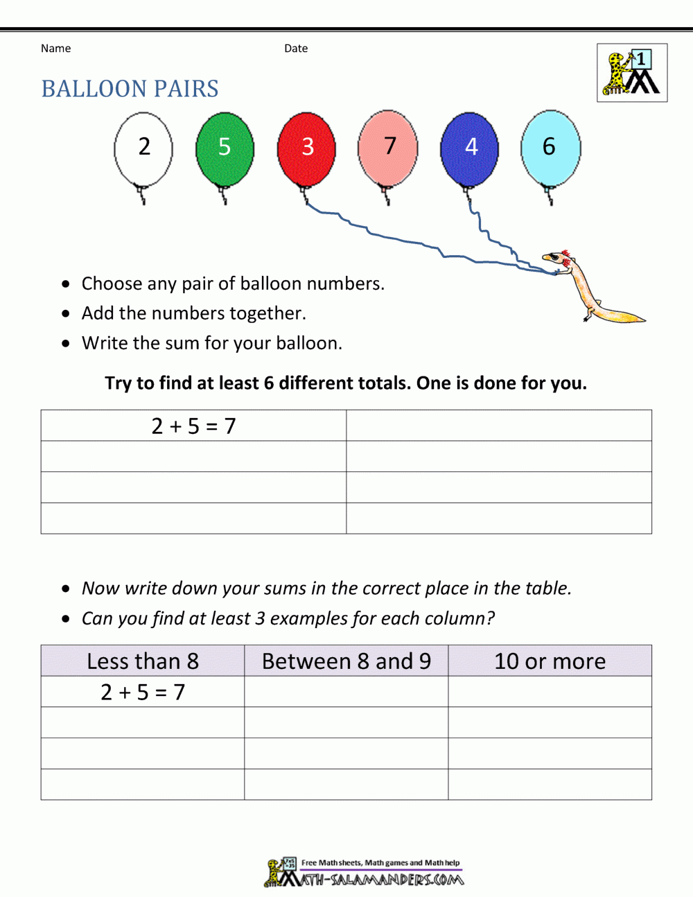 First Grade Math Problems