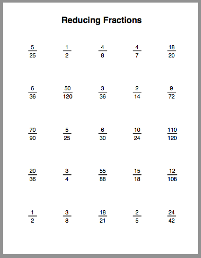 Fraction Practice Sheet All This