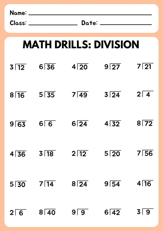Free And Customizable Division Templates Worksheets Library