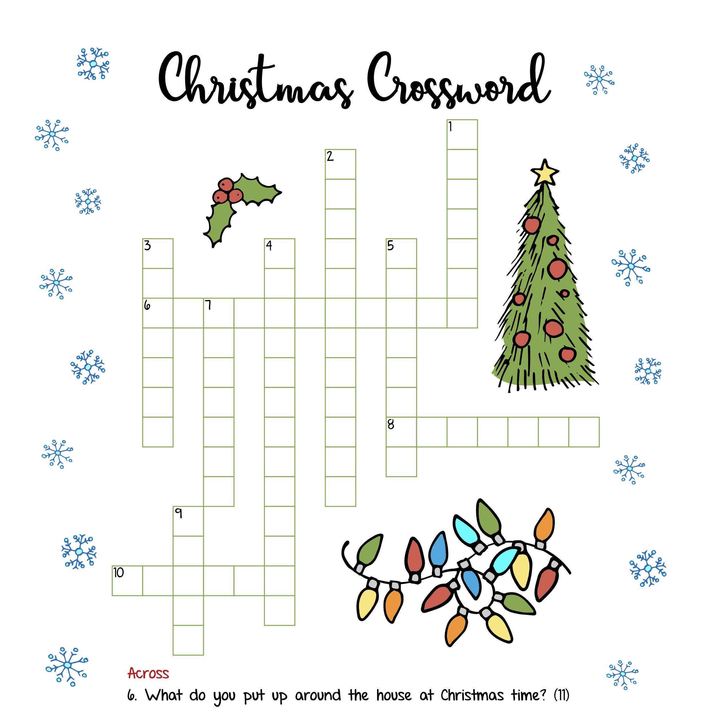 Free Christmas Crossword Puzzles Printable FREE Printable A Z