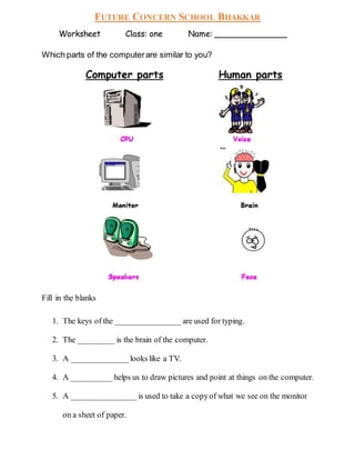 Free Computer Class Worksheet Download Free Computer Class Worksheet 