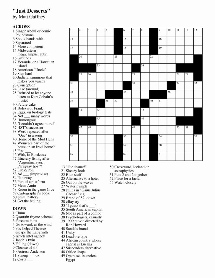Free Daily Crossword Printable Best Of 5 Best Of Daily Printable 