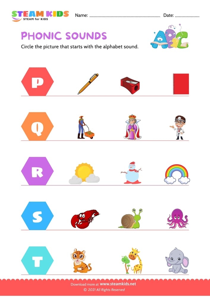 Free English Worksheet Phonic Sound Worksheet 4 STEAM KIDS