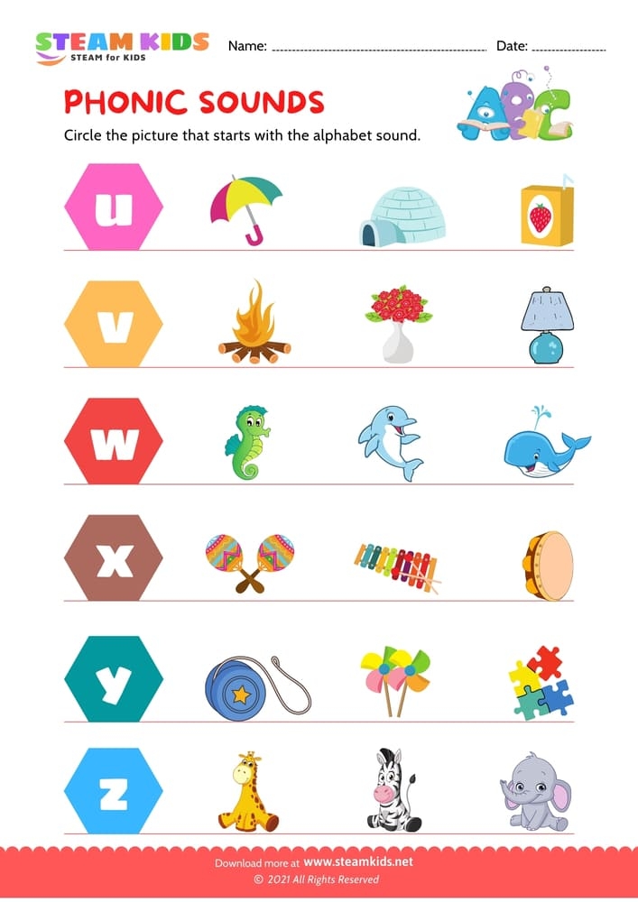 Free English Worksheet Phonic Sound Worksheet 5 STEAM KIDS