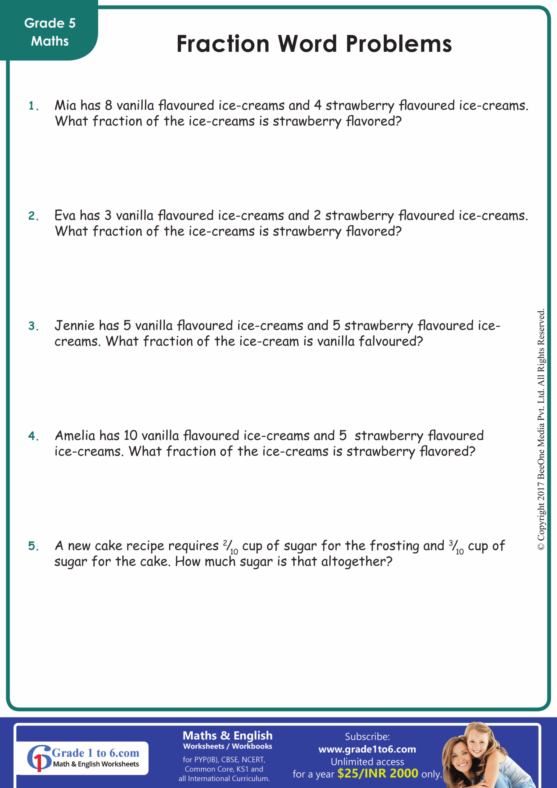 Free Fraction Word Problems Worksheet 5th Grade Download Free Fraction 