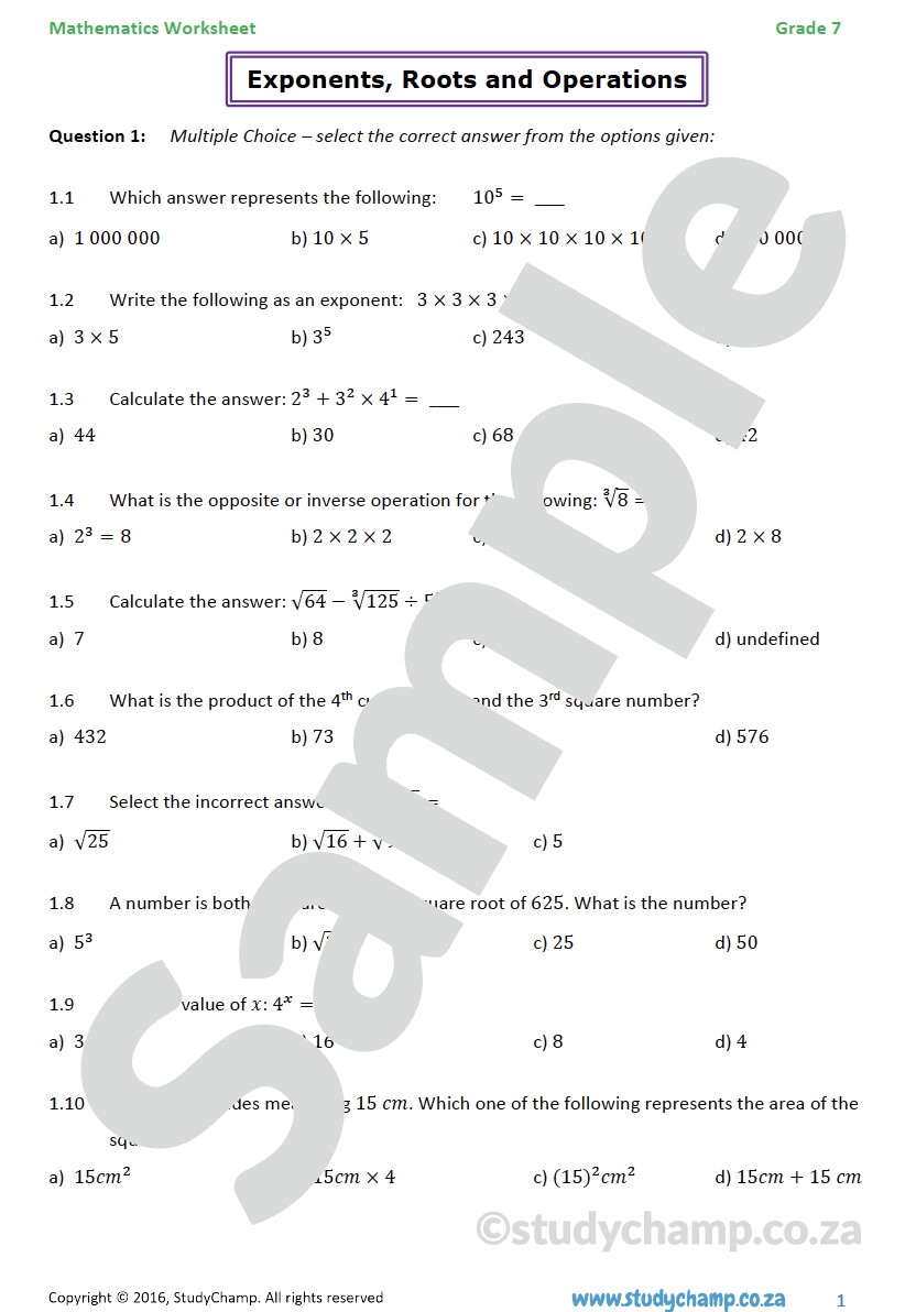 Free Mathematics Grade 7 Worksheet Download Free Mathematics Grade 7