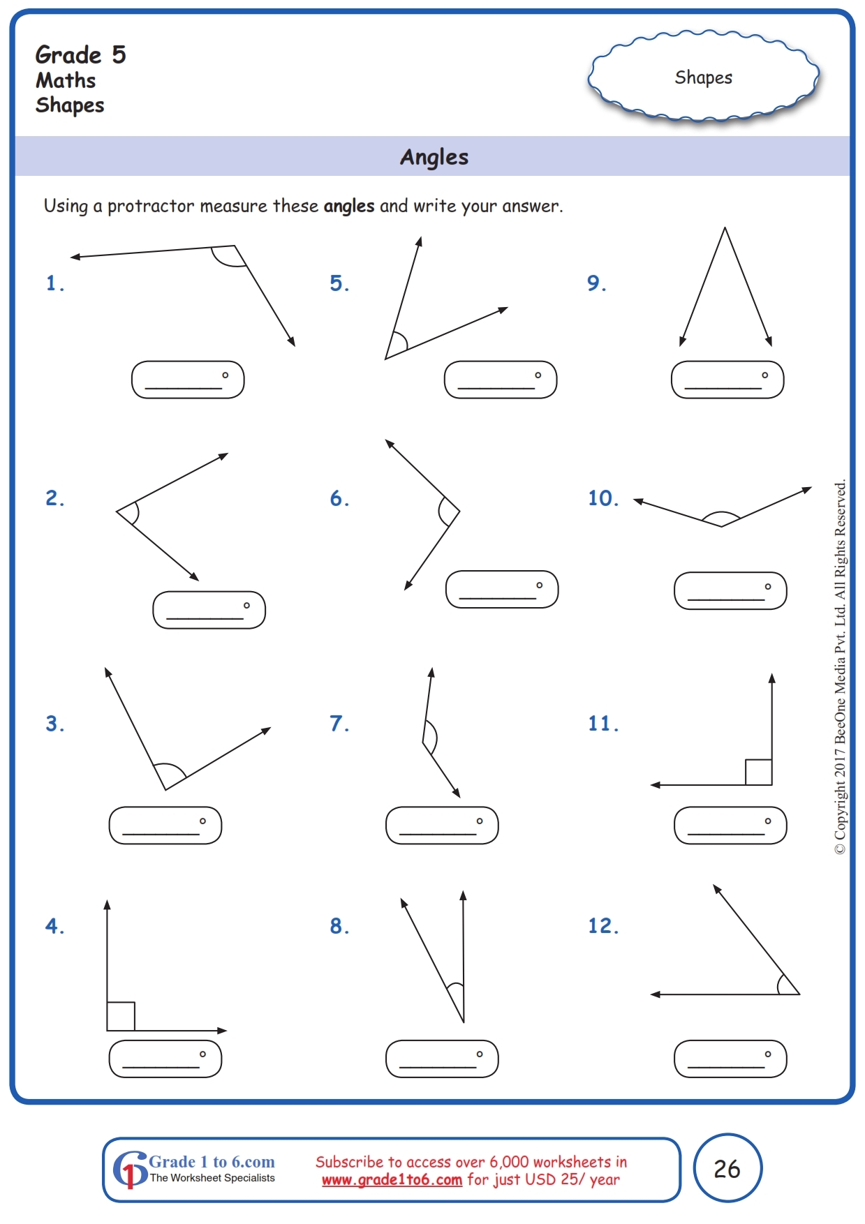 Free Measuring Angles Worksheet Download Free Measuring Angles 