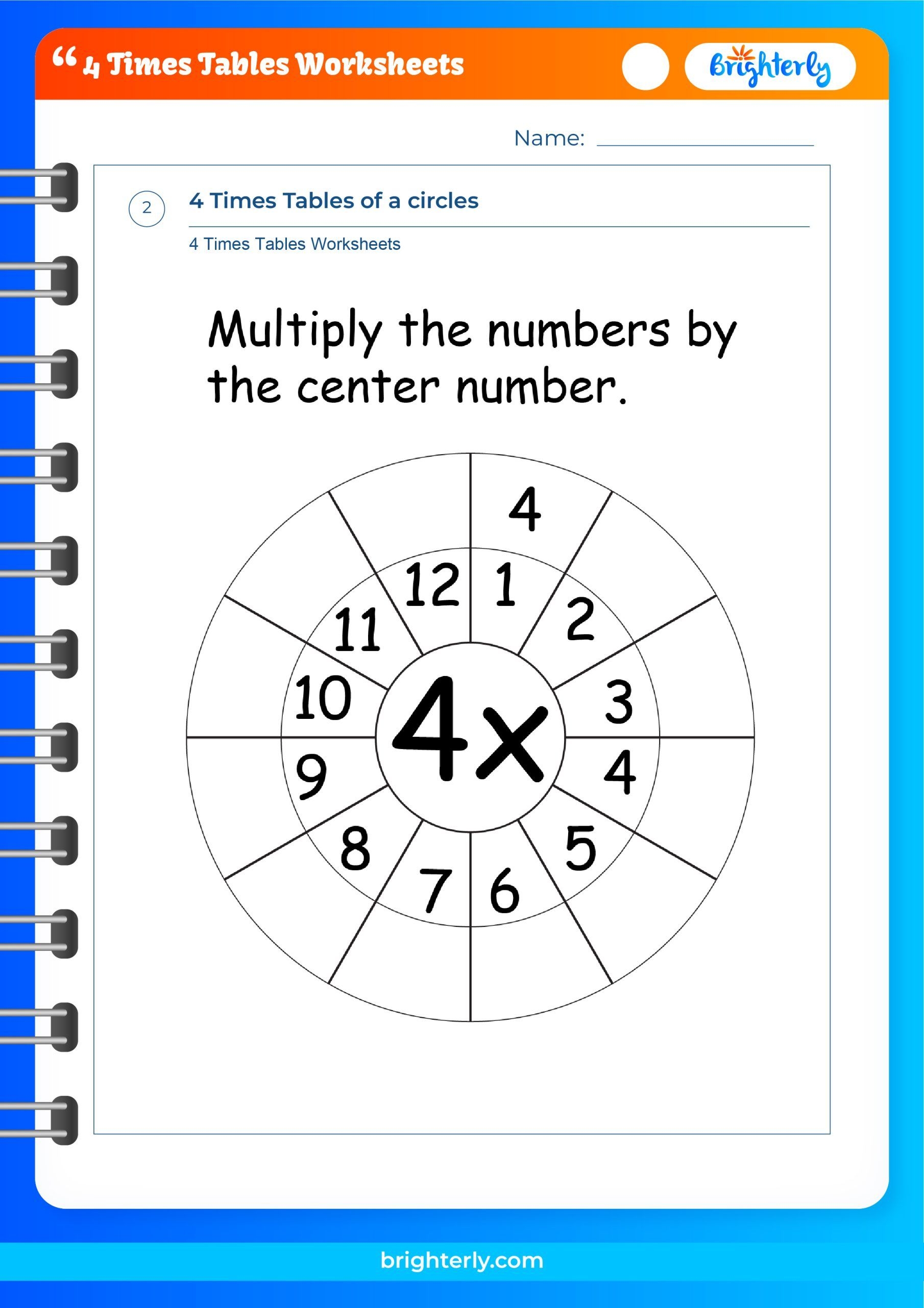 Free Printable 4 Times Tables Worksheets For Kids PDFs 