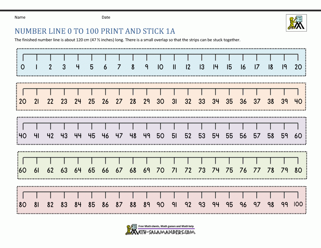 Free Printable A4 Number Line Download Free Printable A4 Number Line 