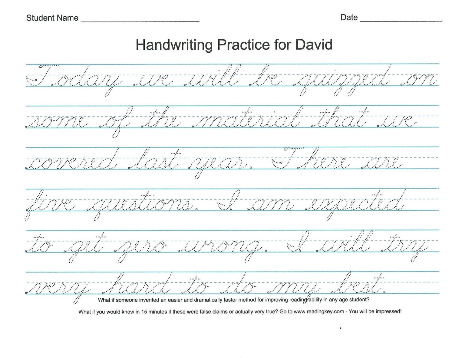 Free Printable Cursive Handwriting Worksheets Blank Printable Worksheets