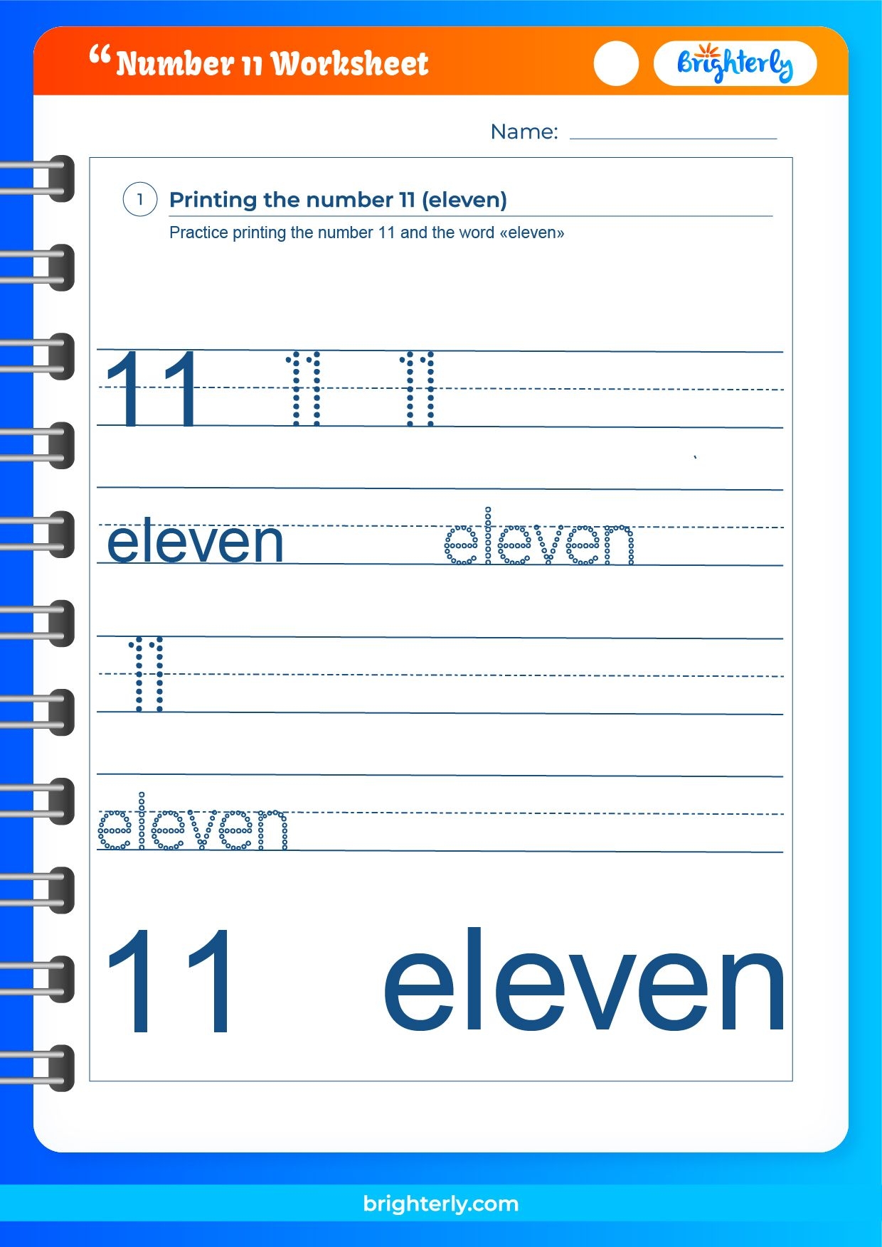 Free Printable Number 11 Eleven Worksheets For Kids PDFs 
