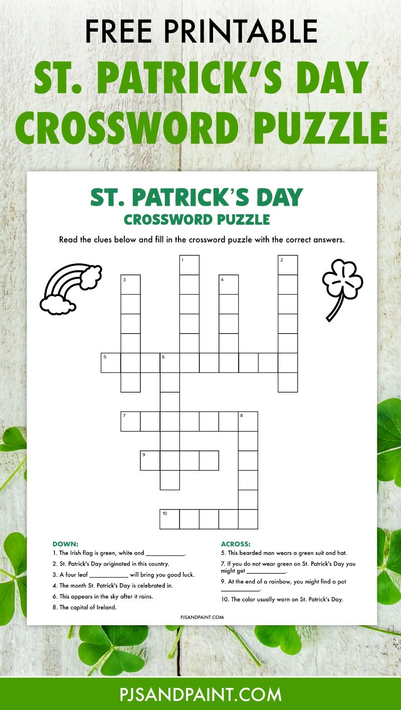Free Printable St Patricks Day Crossword Puzzle Pinterest St Patrick 