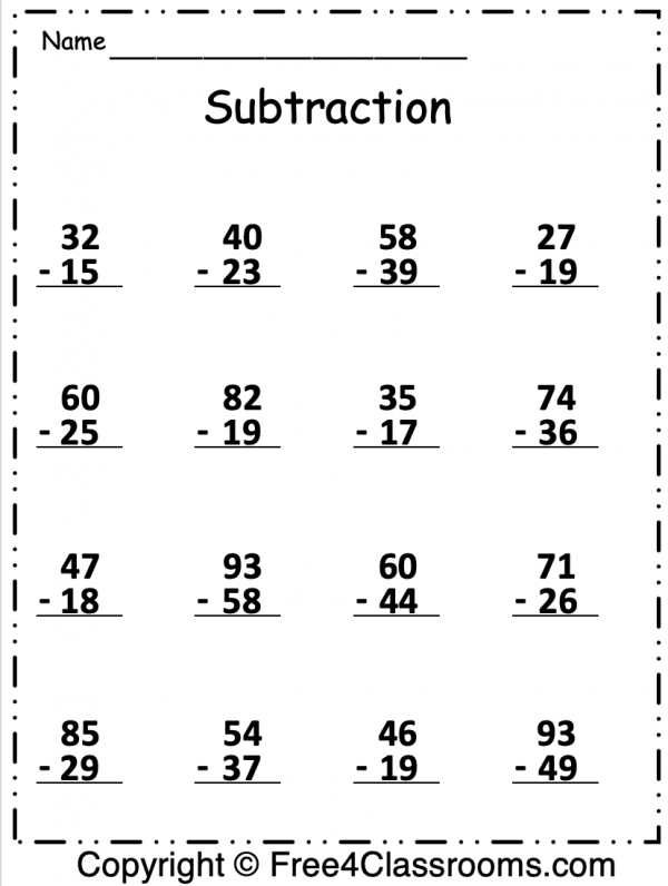 Free Subtraction 2 Digit Regrouping Worksheet Free Worksheets 