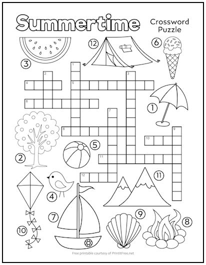 Geh Hinauf Verluste Schraube Summer Crossword Puzzle Arm Bohren Innovation