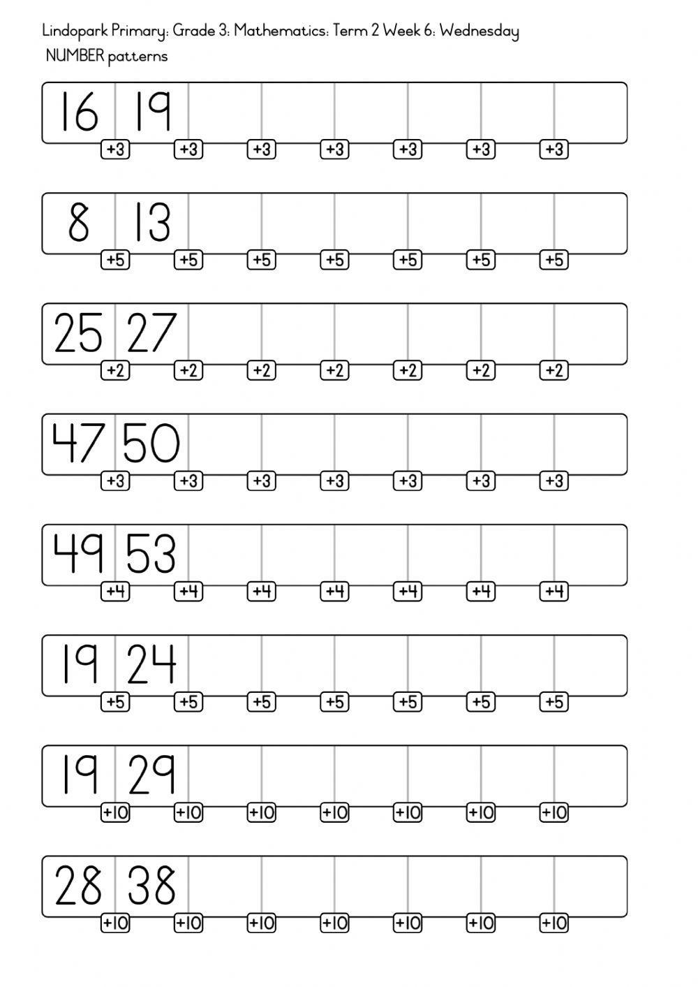 Grade 1 Number Patterns Worksheets Printables Free Worksheets 