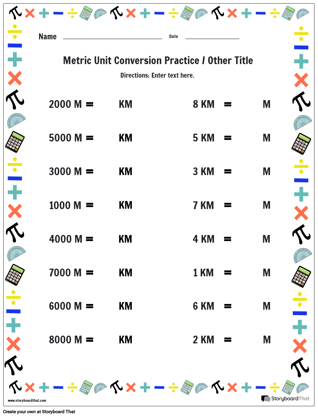 Grade 6 Math Worksheet Measurement Convert Metric Lengths K5 
