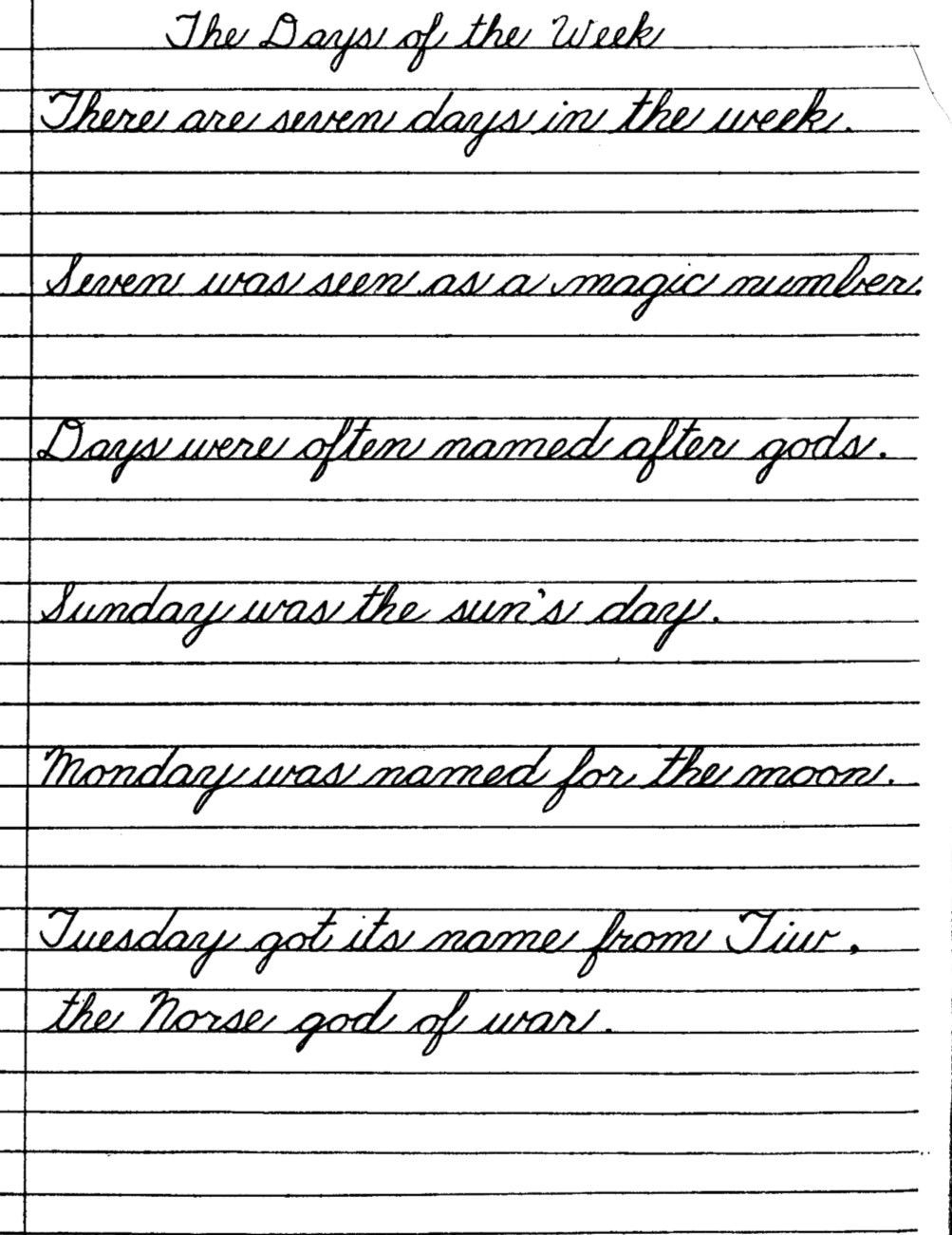 Handwriting Sentences Page 1 2BB Cursive Writing Practice Sheets