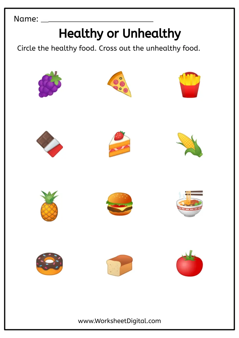 Healthy Or Unhealthy Worksheet Digital Worksheets Library