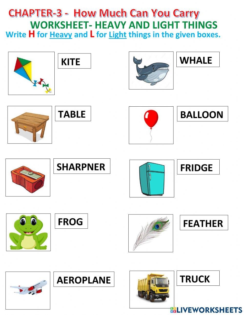 Heavy Vs Light Worksheets 15 Worksheets Worksheets Library