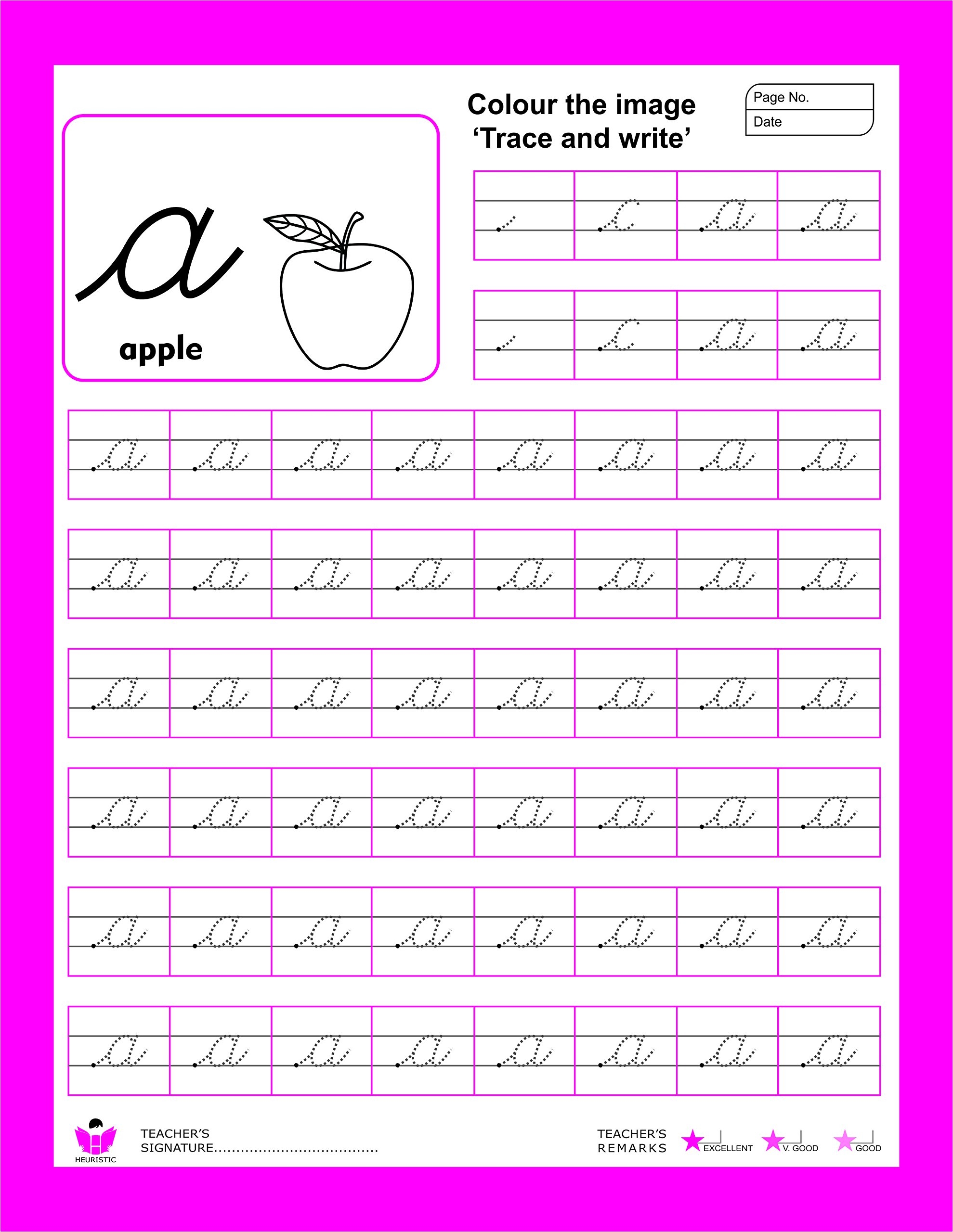 Heuristic Worksheet English Writing Cursive Letters Small 