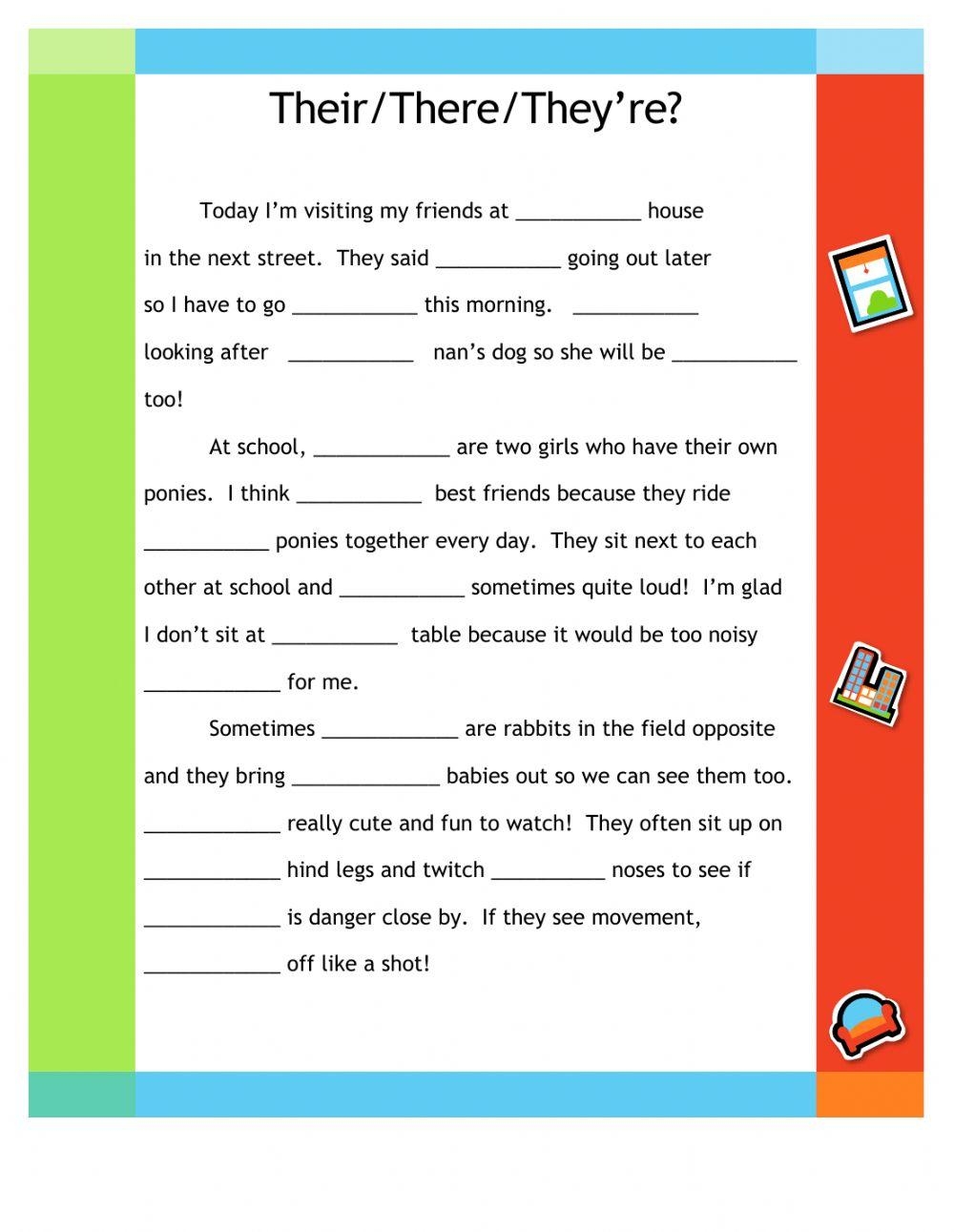Homophones Their There Theyre Worksheet Live Worksheets 