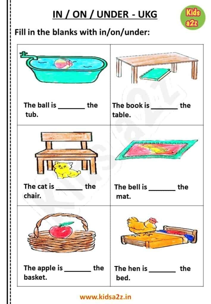 In On Under UKG English Worksheet In This Article We Are Going To