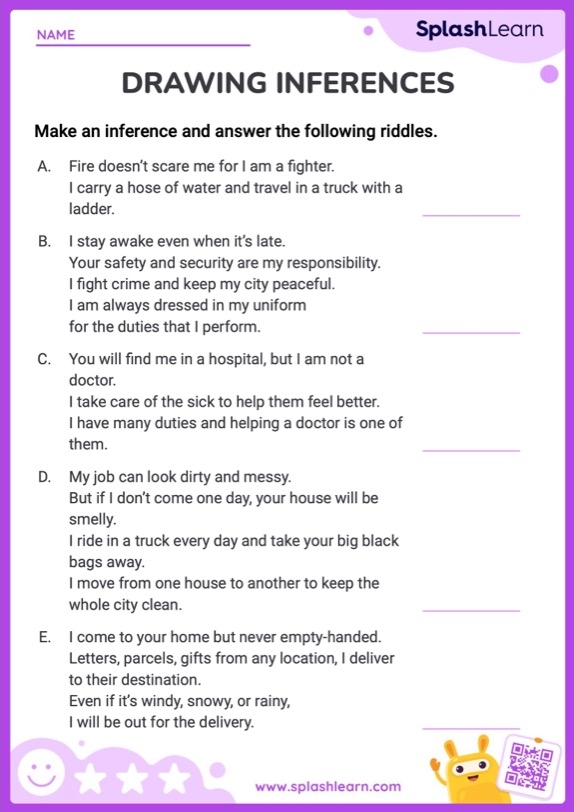 Inference Worksheets For 4th Grade Enhance Critical Thinking Skills