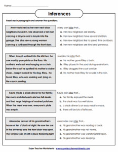 Inference Worksheets - Free Printable Worksheets