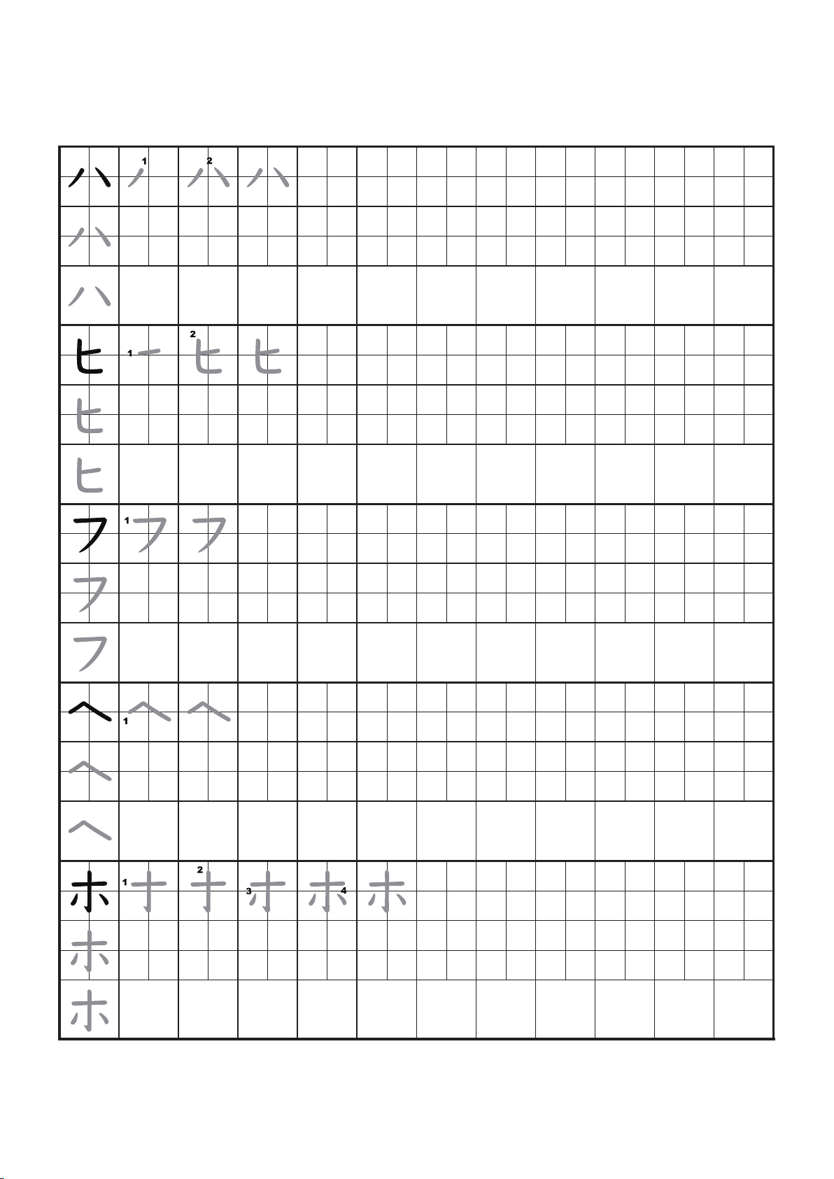 Katakana Writing Practice Sheets Handwriting Practice Sheets 