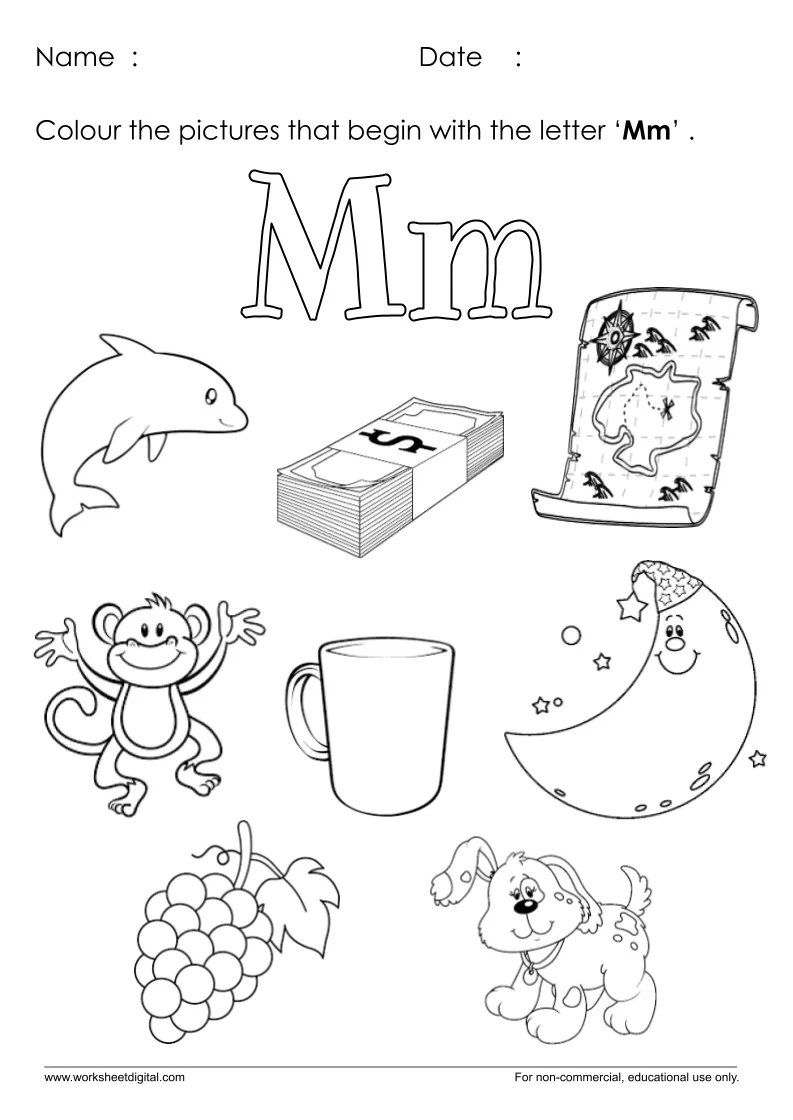 Letter M Worksheet For Kindergarten Worksheet Digital Worksheets 