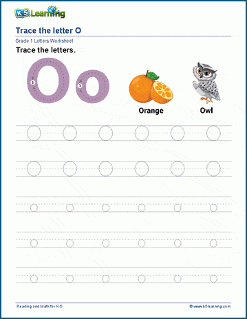 Letter O Worksheets K5 Learning Worksheets Library