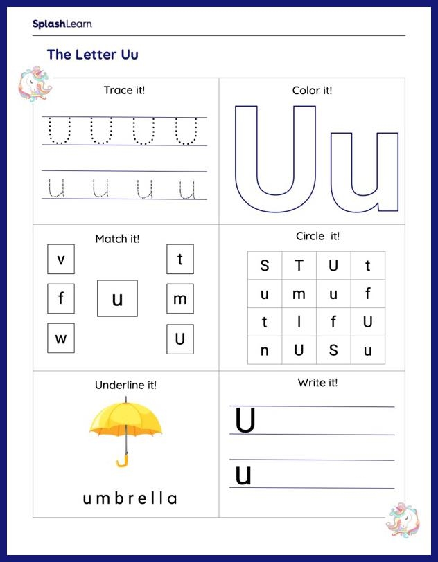 Letter U Worksheets For Preschoolers Online SplashLearn Worksheets 