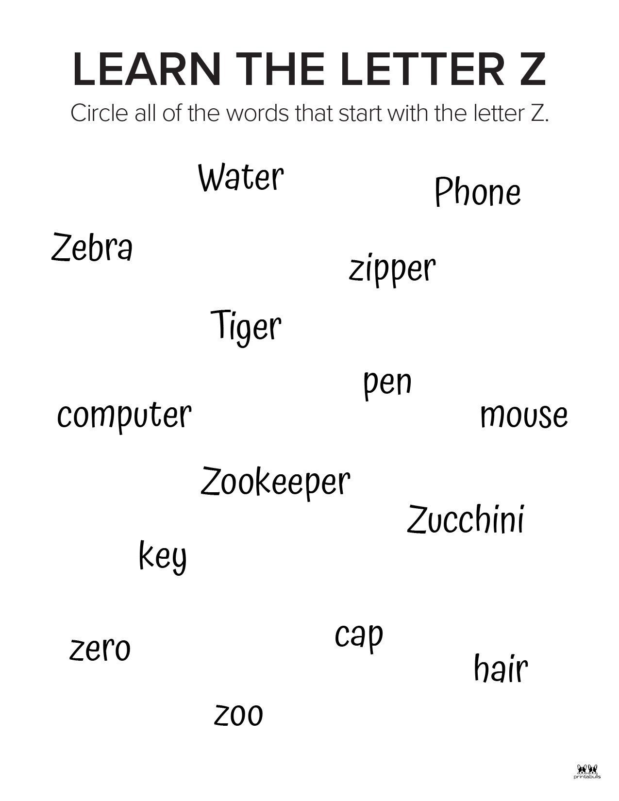 Letter Z Worksheets 50 FREE Printables Printabulls