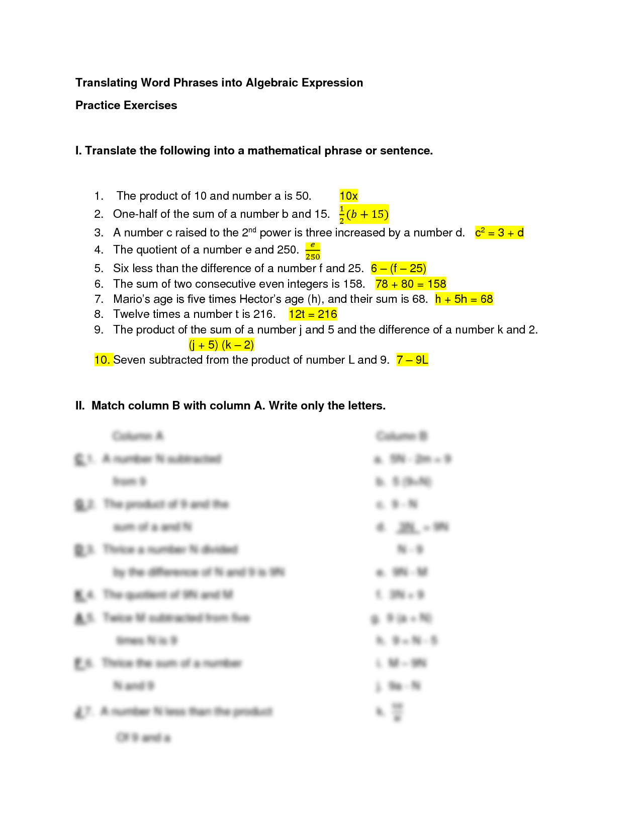 Master Algebra With Ease 12 Engaging Worksheets For Converting 