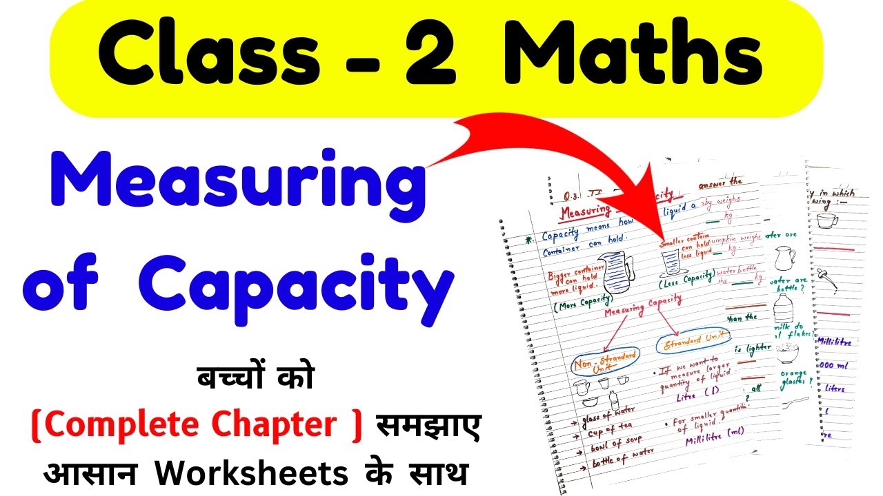 Measuring Of Capacity Class 2 Maths Worksheet For Class 2 Class 2