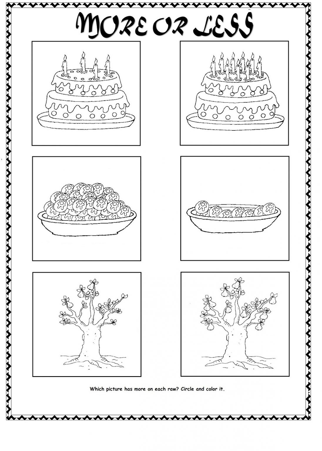 More Or Less Worksheets Printable 101 Activity