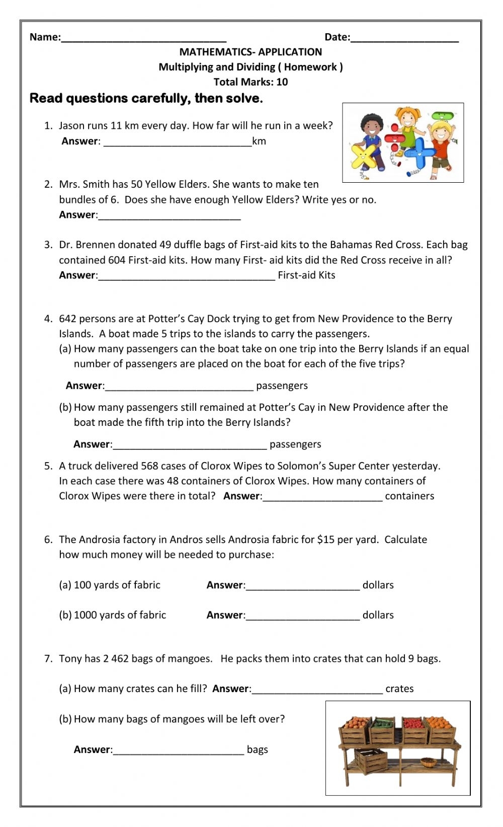 Multiplication And Division Word Problems Worksheets Printable Worksheets