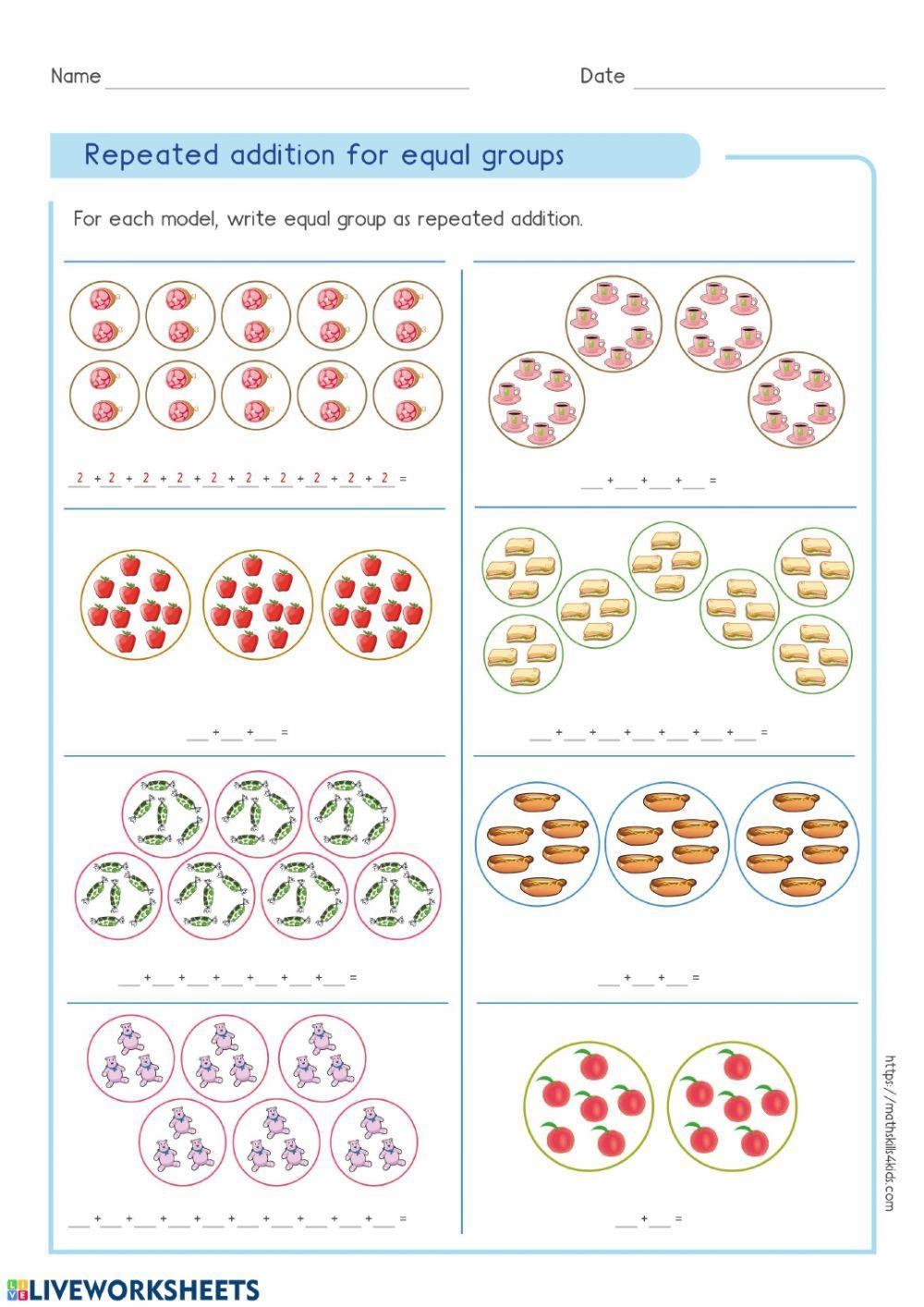 Multiplication Arrays And Repeated Addition Worksheets Math Monks 