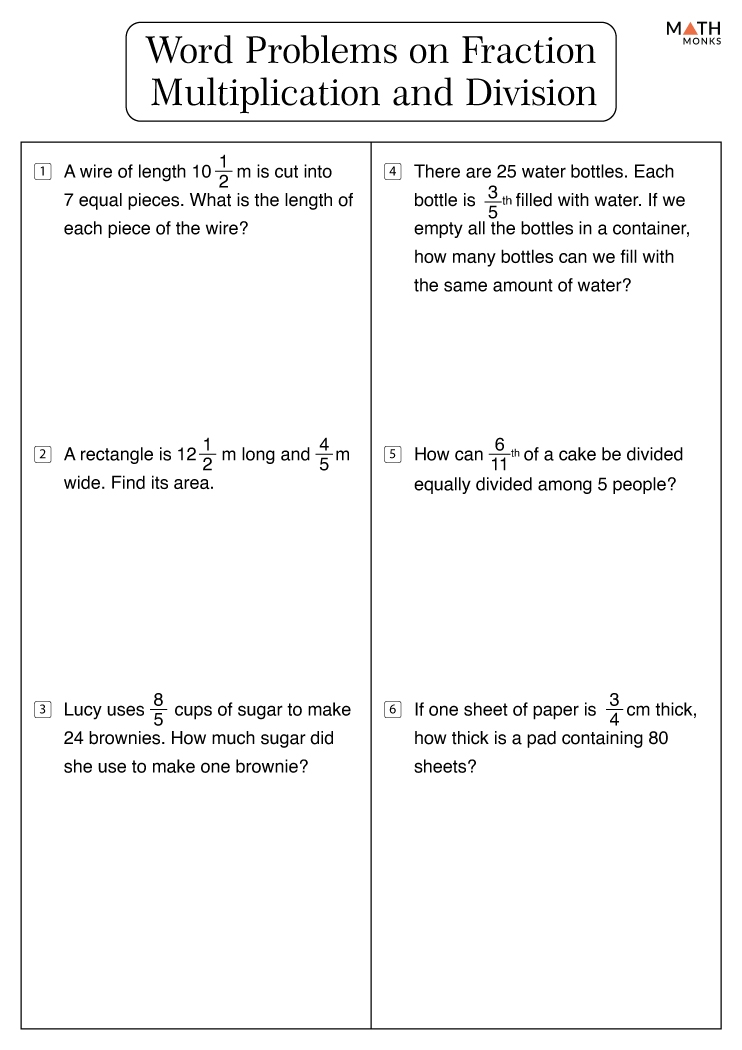 Multiplying And Dividing Fractions Worksheets With Answer Key