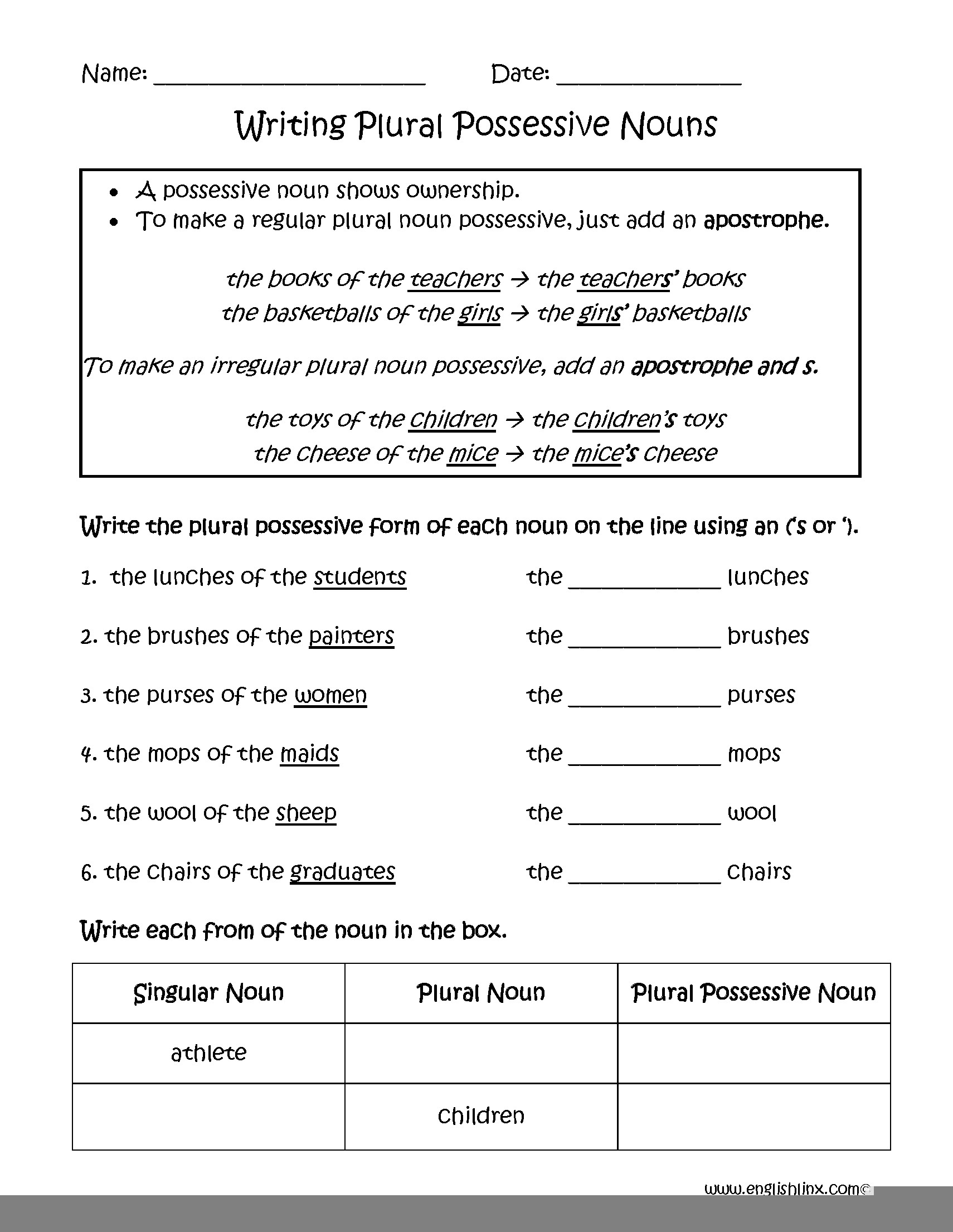 Noun Worksheet For Class 3