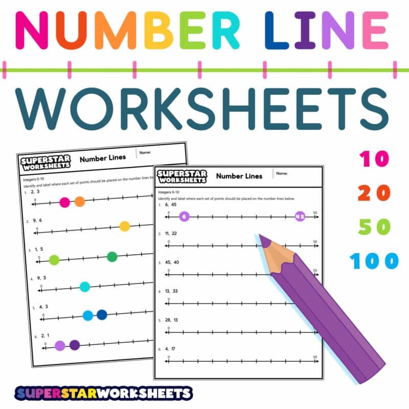 Number Line Worksheets Superstar Worksheets