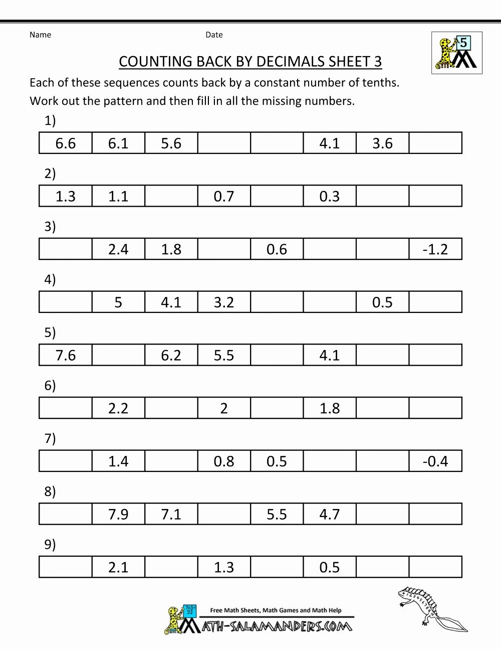 Number Patterns Worksheets Grade 6 Worksheet Educational Ideas